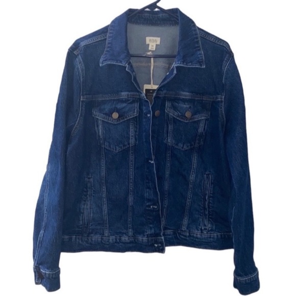 a.n.a Midweight Stretch Denim Button Blue Jean Jacket Dark Rinse Plus Size XXL - Picture 10 of 13